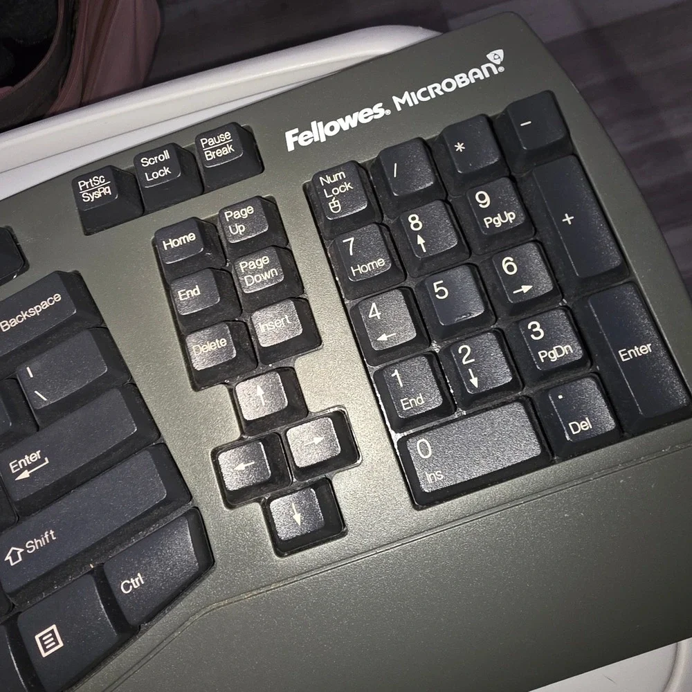 Fellowes Microban Split Ergonomic Wired USB Keyboard‎ KU-9938 Gray Black 98915